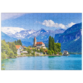 Darstellung des Puzzle-Motivs Stadt Brienz am Brienzersee bei Interlaken, Schweiz – Puzzleteile: 200