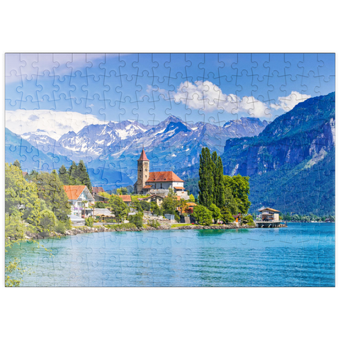 puzzleplate Stadt Brienz am Brienzersee bei Interlaken, Schweiz 200 Puzzle