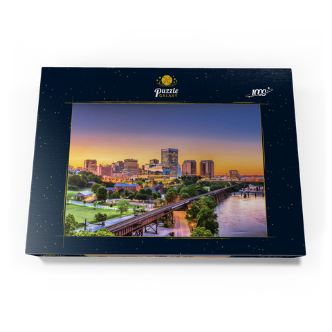 Richmond, Virginia, USA, Skyline der Innenstadt am Fluss in der Dämmerung 1000 Puzzle Schachtel Ansicht3