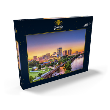 Richmond, Virginia, USA, Skyline der Innenstadt am Fluss in der Dämmerung 100 Puzzle Schachtel Ansicht2