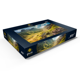 Alternative Darstellung des Puzzle-Motivs Talblick unterhalb der Berge von Glencoe, Lochaber, Highlands, Schottland – Puzzleteile: 1000
