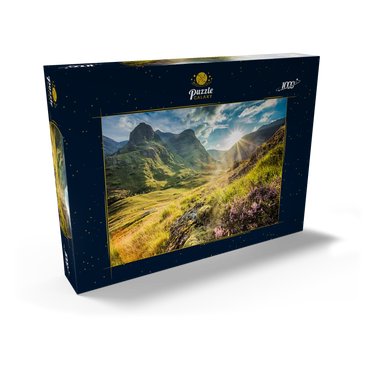 Talblick unterhalb der Berge von Glencoe, Lochaber, Highlands, Schottland 1000 Puzzle Schachtel Ansicht2