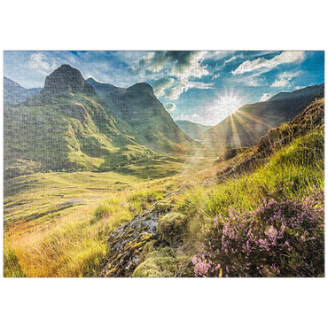 puzzleplate Talblick unterhalb der Berge von Glencoe, Lochaber, Highlands, Schottland 1000 Puzzle