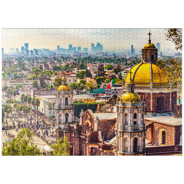 puzzleplate Kuppeln der alten Basilika und Stadtbild von Mexiko-Stadt 1000 Puzzle