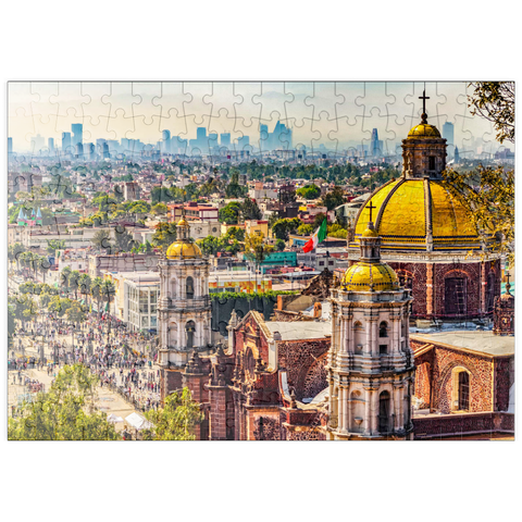 puzzleplate Kuppeln der alten Basilika und Stadtbild von Mexiko-Stadt 200 Puzzle