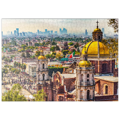 puzzleplate Kuppeln der alten Basilika und Stadtbild von Mexiko-Stadt 500 Puzzle