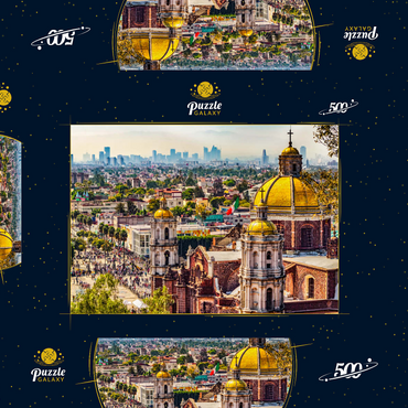 Kuppeln der alten Basilika und Stadtbild von Mexiko-Stadt 500 Puzzle Schachtel 3D Modell