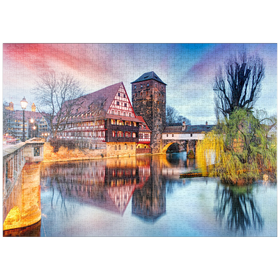 Darstellung des Puzzle Motivs Nürnberg im Sonnenlicht - Puzzleteile: 1000