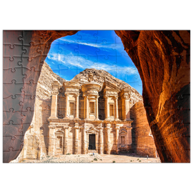 Darstellung des Puzzle Motivs Ad Deir-Klosters in der antiken Stadt Petra, Jordanien - Puzzleteile: 100