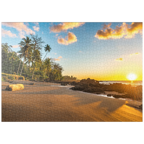 Darstellung des Puzzle-Motivs Tropischer Sonnenuntergang an der Pazifikküste Costa Ricas – Puzzleteile: 1000