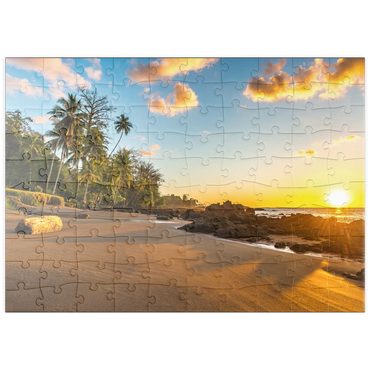 puzzleplate Tropischer Sonnenuntergang an der Pazifikküste Costa Ricas 100 Puzzle