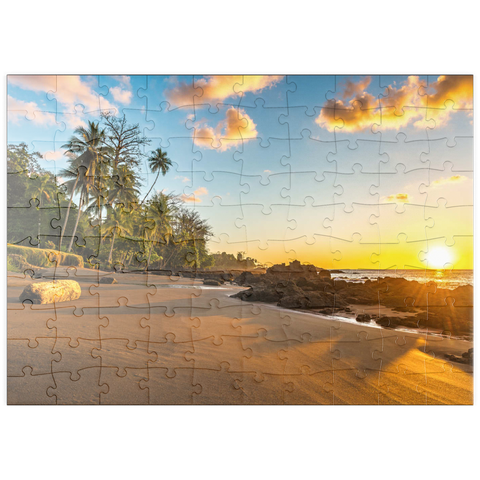 puzzleplate Tropischer Sonnenuntergang an der Pazifikküste Costa Ricas 100 Puzzle