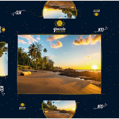 Tropischer Sonnenuntergang an der Pazifikküste Costa Ricas 100 Puzzle Schachtel 3D Modell