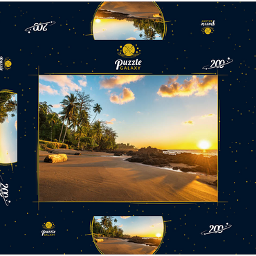 Tropischer Sonnenuntergang an der Pazifikküste Costa Ricas 200 Puzzle Schachtel 3D Modell
