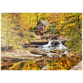 Darstellung des Puzzle Motivs Die Glade Creek Grist Mill im Babcock State Park im Süden West Virginias - Puzzleteile: 1000