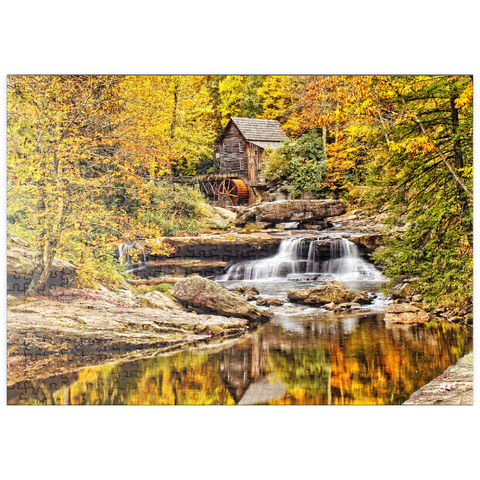 puzzleplate Die Glade Creek Grist Mill im Babcock State Park im Süden West Virginias 500 Puzzle