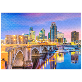 Darstellung des Puzzle Motivs Skyline der Innenstadt von Minneapolis in Minnesota, USA - Puzzleteile: 1000
