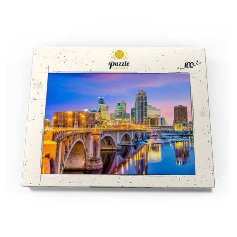 Skyline der Innenstadt von Minneapolis in Minnesota, USA 100 Puzzle Schachtel Ansicht3
