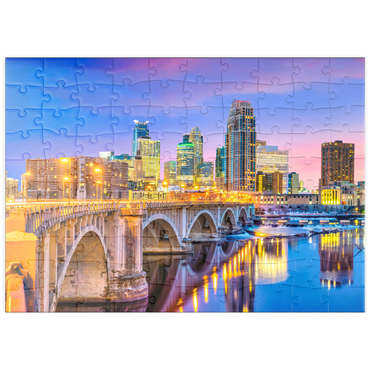 puzzleplate Skyline der Innenstadt von Minneapolis in Minnesota, USA 100 Puzzle