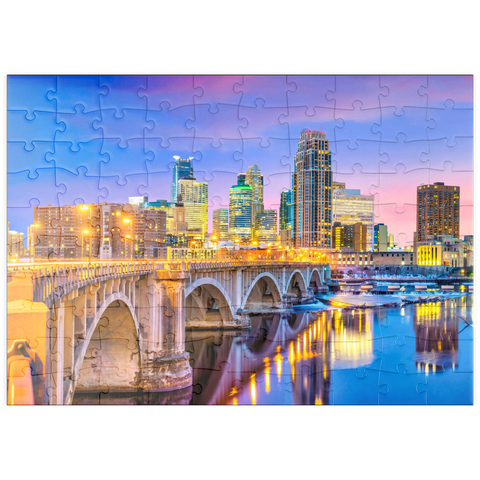 puzzleplate Skyline der Innenstadt von Minneapolis in Minnesota, USA 100 Puzzle