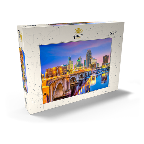 Skyline der Innenstadt von Minneapolis in Minnesota, USA 500 Puzzle Schachtel Ansicht2