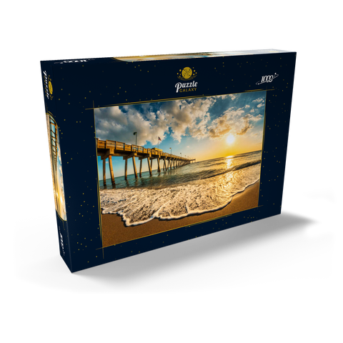 Späte Nachmittagssonne über dem Golf von Mexiko, Venice Fishing Pier, Florida 1000 Puzzle Schachtel Ansicht2
