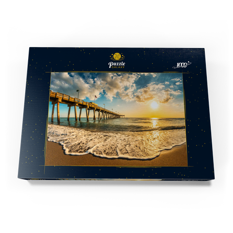 Späte Nachmittagssonne über dem Golf von Mexiko, Venice Fishing Pier, Florida 1000 Puzzle Schachtel Ansicht3