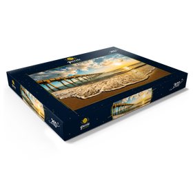Darstellung des Puzzle Motivs Späte Nachmittagssonne über dem Golf von Mexiko, Venice Fishing Pier, Florida - Puzzleteile: 200