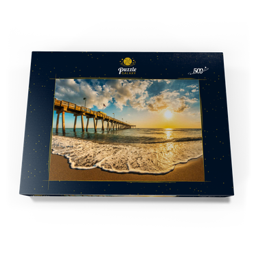 Späte Nachmittagssonne über dem Golf von Mexiko, Venice Fishing Pier, Florida 500 Puzzle Schachtel Ansicht3