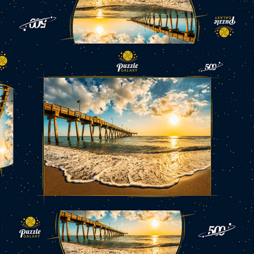 Späte Nachmittagssonne über dem Golf von Mexiko, Venice Fishing Pier, Florida 500 Puzzle Schachtel 3D Modell