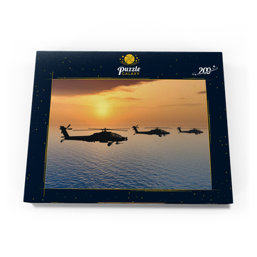 Apache-Hubschrauber über dem Meer 200 Puzzle Schachtel Ansicht3