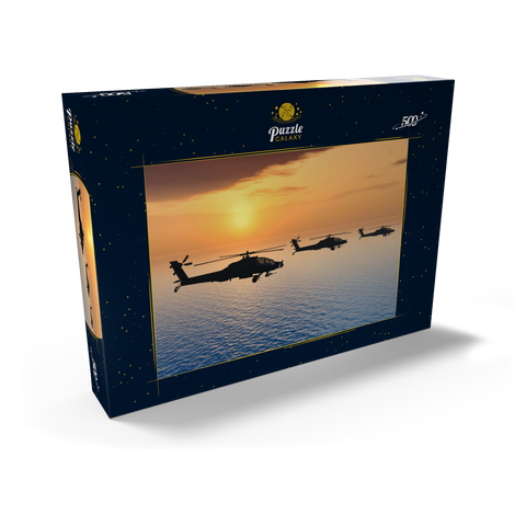 Apache-Hubschrauber über dem Meer 500 Puzzle Schachtel Ansicht2