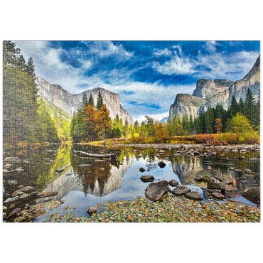 puzzleplate El Capitan und Merced River im Herbst, Kalifornien, USA 1000 Puzzle
