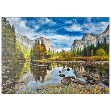 puzzleplate El Capitan und Merced River im Herbst, Kalifornien, USA 500 Puzzle