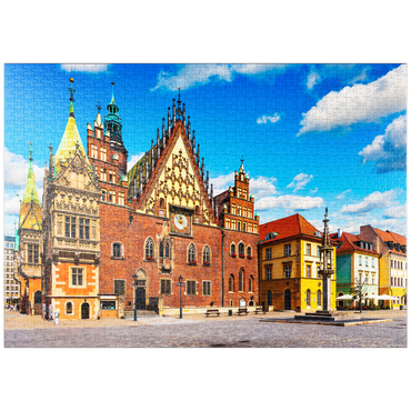 puzzleplate Das alte Rathausgebäude auf dem Marktplatz in der Altstadt von Breslau, Polen 1000 Puzzle