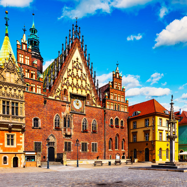 Das alte Rathausgebäude auf dem Marktplatz in der Altstadt von Breslau, Polen 1000 Puzzle 3D Modell