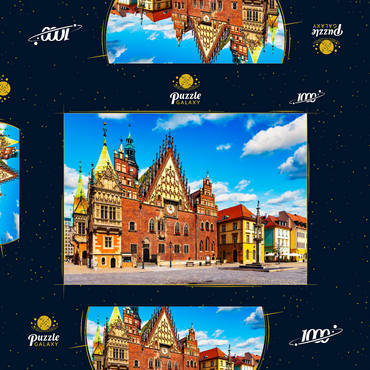 Das alte Rathausgebäude auf dem Marktplatz in der Altstadt von Breslau, Polen 1000 Puzzle Schachtel 3D Modell