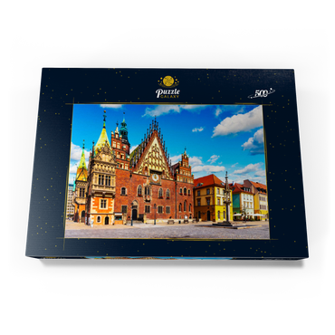 Das alte Rathausgebäude auf dem Marktplatz in der Altstadt von Breslau, Polen 500 Puzzle Schachtel Ansicht3