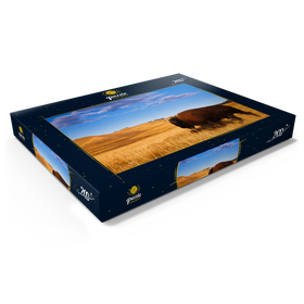 Darstellung des Puzzle Motivs Bison / Büffel läuft in die sanften Hügel der Prärie - Puzzleteile: 200