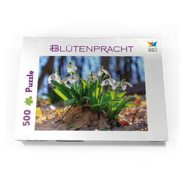 Schneeglöckchen (Galanthus nivalis), Frühlingsblumen im Wald 500 Puzzle Schachtel Ansicht3