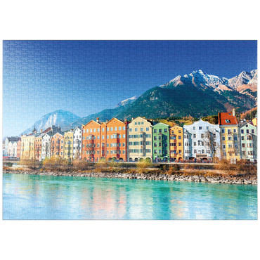 puzzleplate Häuserzeile in Innsbruck, Tirol, Österreich 1000 Puzzle