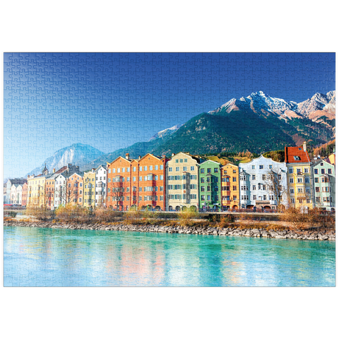 puzzleplate Häuserzeile in Innsbruck, Tirol, Österreich 1000 Puzzle