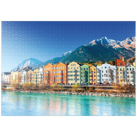 Darstellung des Puzzle Motivs Häuserzeile in Innsbruck, Tirol, Österreich - Puzzleteile: 1000