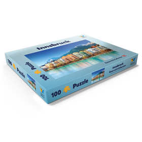 Darstellung des Puzzle Motivs Häuserzeile in Innsbruck, Tirol, Österreich - Puzzleteile: 100