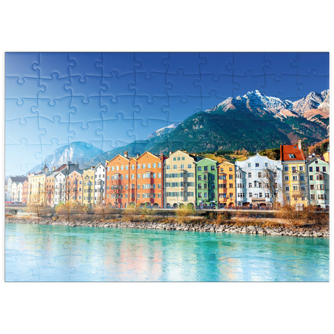 puzzleplate Häuserzeile in Innsbruck, Tirol, Österreich 100 Puzzle