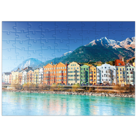 Darstellung des Puzzle Motivs Häuserzeile in Innsbruck, Tirol, Österreich - Puzzleteile: 100