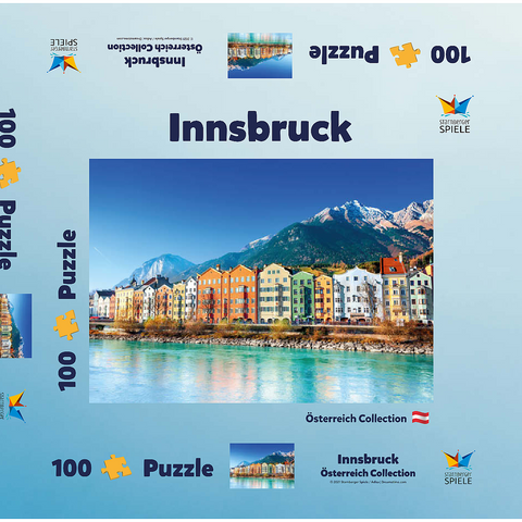 Häuserzeile in Innsbruck, Tirol, Österreich 100 Puzzle Schachtel 3D Modell