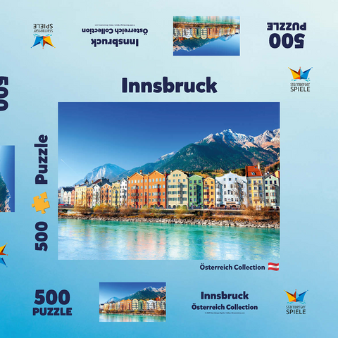 Häuserzeile in Innsbruck, Tirol, Österreich 500 Puzzle Schachtel 3D Modell