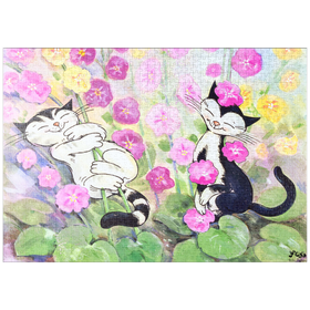 Darstellung des Puzzle-Motivs Kater Jacob - Da blüht uns was! – Puzzleteile: 1000