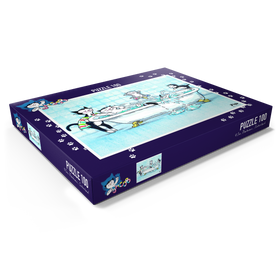 Darstellung des Puzzle Motivs Kater Jacob - Baden macht Spaß! - Puzzleteile: 100